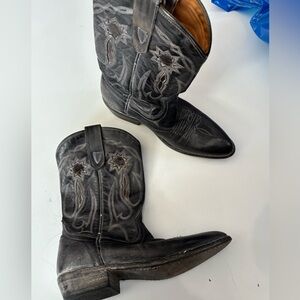 Oak Tree Farms leather laser cut cowboy‎ boots sz 7.5
